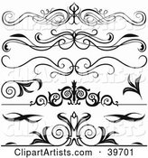 Five Black Lower Back Tattoo or Website Divider Elements