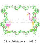 Flamingo and Vine Border