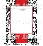 Floral Invitation Border and Frame with Copyspace - Version 28