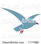 Flying Blue Seagull