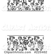 Formal Black and White Floral Invitation Border with Copyspace - 27