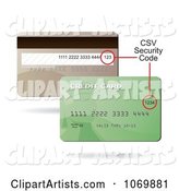 Front and Back Sides of a Credit Card Showing the CSV Security Code Spot