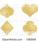 Gold Mosaic Playing Card Poker Suit Symbols