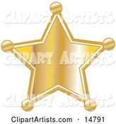 Golden Star Shaped Sheriff's Badge