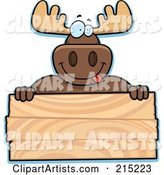 Goofy Moose over a Blank Wood Plaque