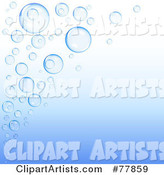 Gradient Blue Background with a Corner of Blue Bubbles