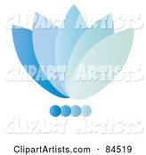 Gradient Blue Floral Logo Design