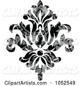 Gray and Black Patterned Damask Design Element - 4