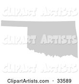 Gray State Silhouette of Oklahoma, United States, on a White Background