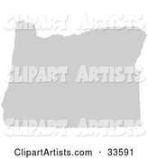 Gray State Silhouette of Oregon, United States, on a White Background