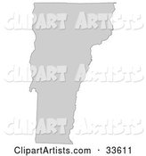 Gray State Silhouette of Vermont, United States, on a White Background
