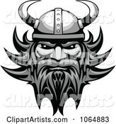 Grayscale Tough Viking - Royalty Free Illustration
