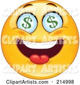 Greedy Emoticon with Dollar Symbol Eyes