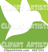 Green and White Hummingbird Logo Icon - 2
