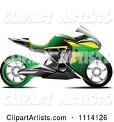 Green and Yellow Crotch Rocket Motorcycle