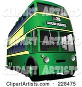 Green Double Decker Tour Bus