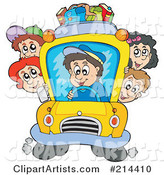 Group of School Children on a School Bus