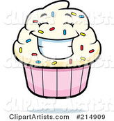 Happy Cupcake Character