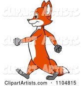 Happy Fox in Profile Walking Upright
