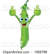 Happy Green Bean Character