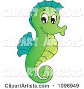 Happy Green Seahorse