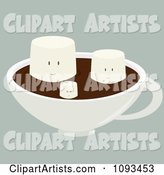 Happy Marshmallows Floating on Hot Chocolate