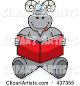 Happy Ram Sitting on the Floor and Reading