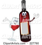 Happy Wine Glass and Bottle