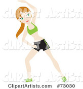 Healthy Caucasian Woman Stretching While Working out