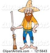 Hillbilly Man Standing with a Rifle and a Hand on His Hip