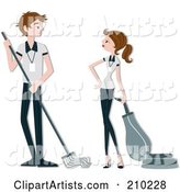 Housekeeping Couple Cleaning