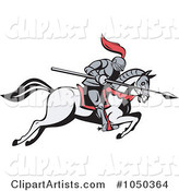 Jousting Knight with a Spear on a Running Horse