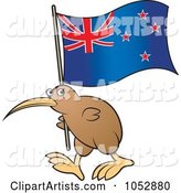Kiwi Bird with a New Zealand Flag - 1