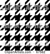 Large Weave Black and White Houndstooth Patterned Background