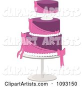 Layered Pink and Purple Wedding Cake