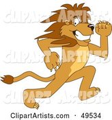 Lion Character Mascot Running
