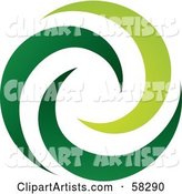 Logo of Green Spiraling Swooshes