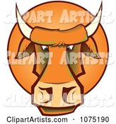 Mad Orange Bull Cow Face Logo