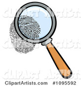 Magnifying Glass Zooming in on a Fingerprint