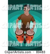 Man Standing and Playing Conga Drums