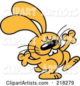 Orange Cartoon Rabbit Dancing - 1