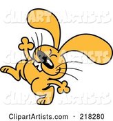 Orange Cartoon Rabbit Dancing - 5