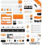 Orange Gray and Black Website Navigation Design Elements