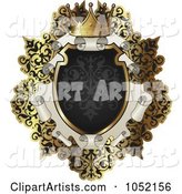 Ornate Black and Gold Scroll Frame with Copyspace