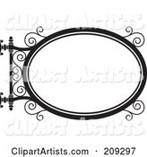 Oval Wrought Iron Storefront Sign - 3