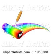 Paint Roller Painting Rainbow Colors