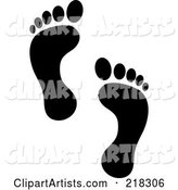 Pair of Black Human Footprints