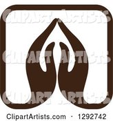 Pair of Brown Prayer or Namaste Hands Forming a Square