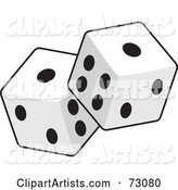 Pair of Standard Black and White Cubic Dice