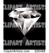 Perfect Diamond on a Reflective Black Background
